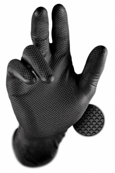 Rękawice ochronne dla mechaników GRIPPAZ black (opakowanie 50 szt.)