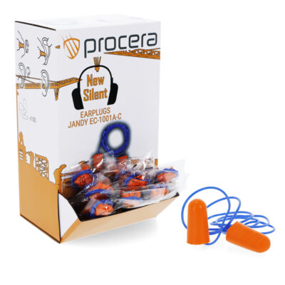 Zatyczki do uszu na sznurku NEW SILENT EAR PLUGS EC-1001A-C (100 par)
