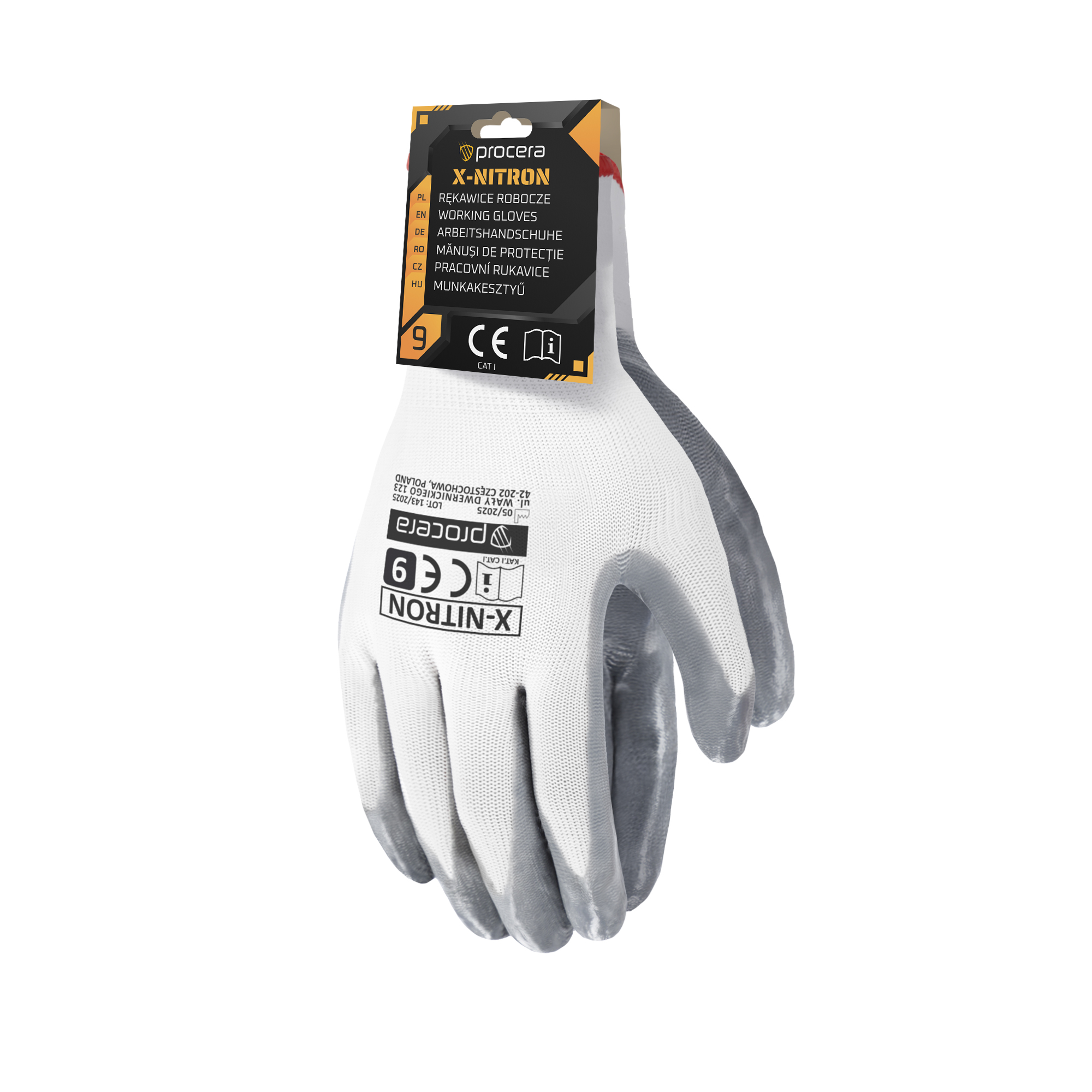 Rękawice ochronne powlekane nitrylem X-NITRON (z zawieszką)