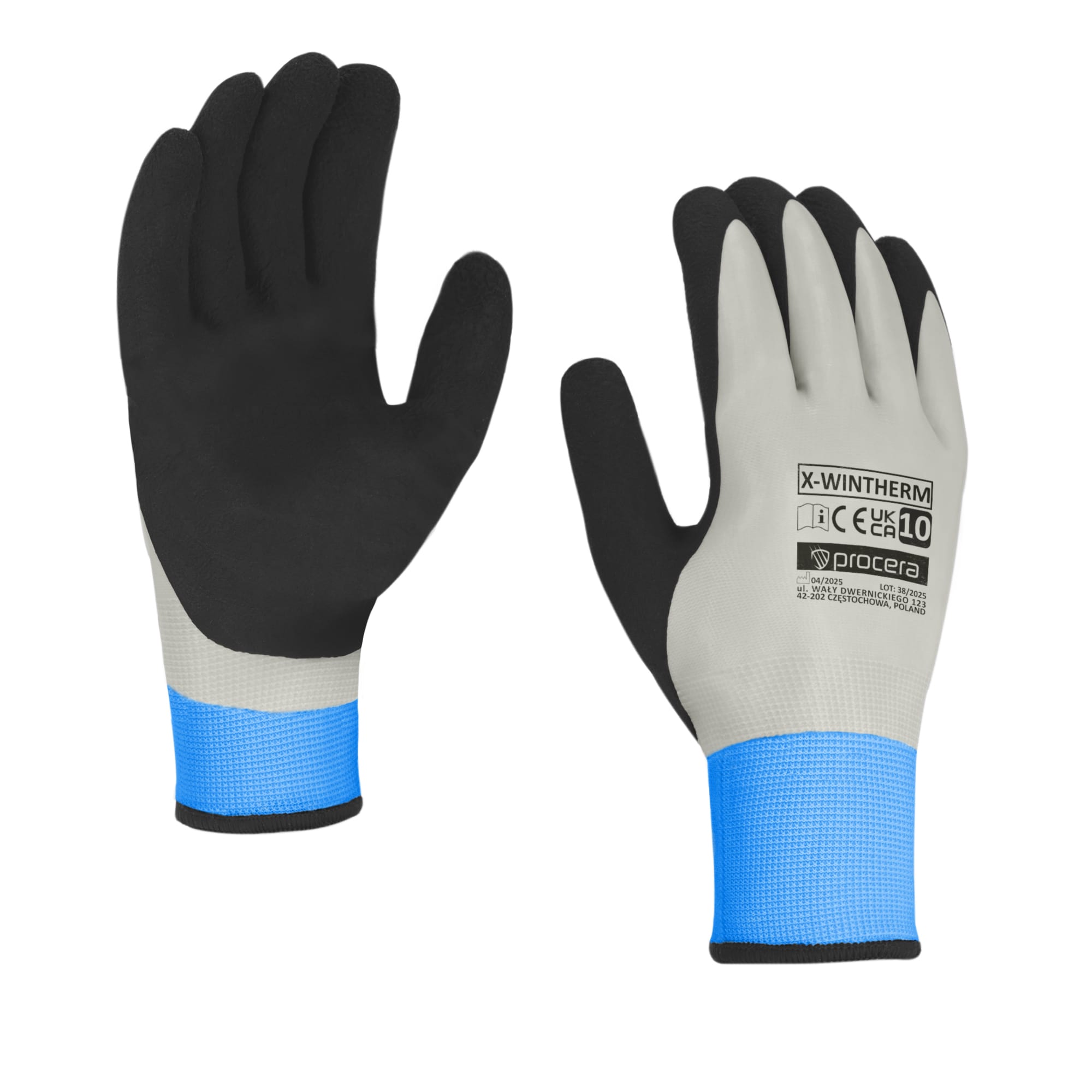 Rękawice ocieplane akrylem powlekane podwójnie lateksem X-WINTHERM
