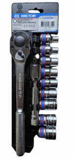 Zestaw narzędzi 1/2" 11 cz. (nasadki 8 - 21 mm z grzechotką, pokrętłem i przedłużką)