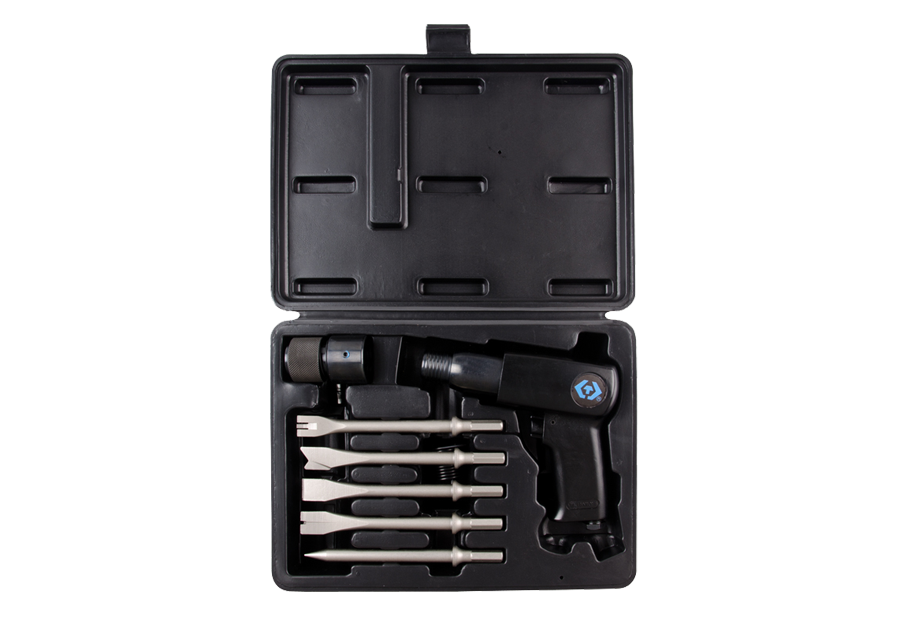 Młotek pneumatyczny z uchwytem HEX 10.2mm (3000 uderzeń/min. + dłuta)