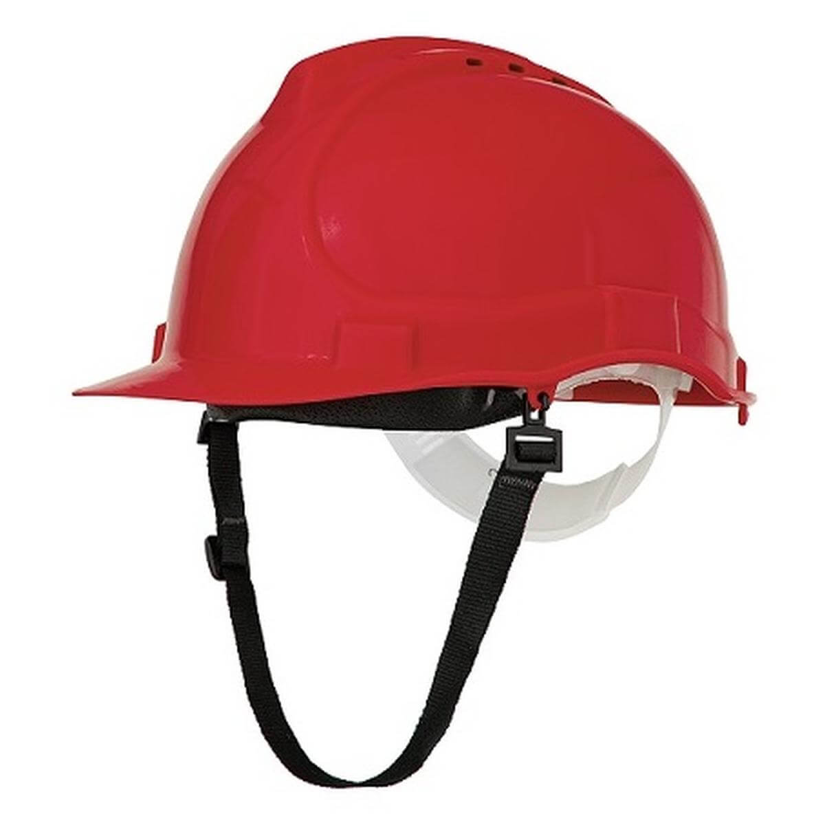 Hełm przemysłowy BRATEK-3 z paskiem CZERWONY
