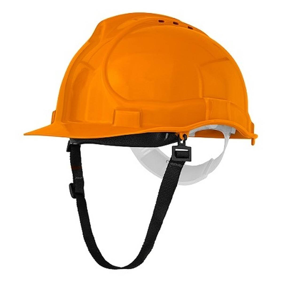 Hełm przemysłowy BRATEK-3 z paskiem POMARAŃCZOWY