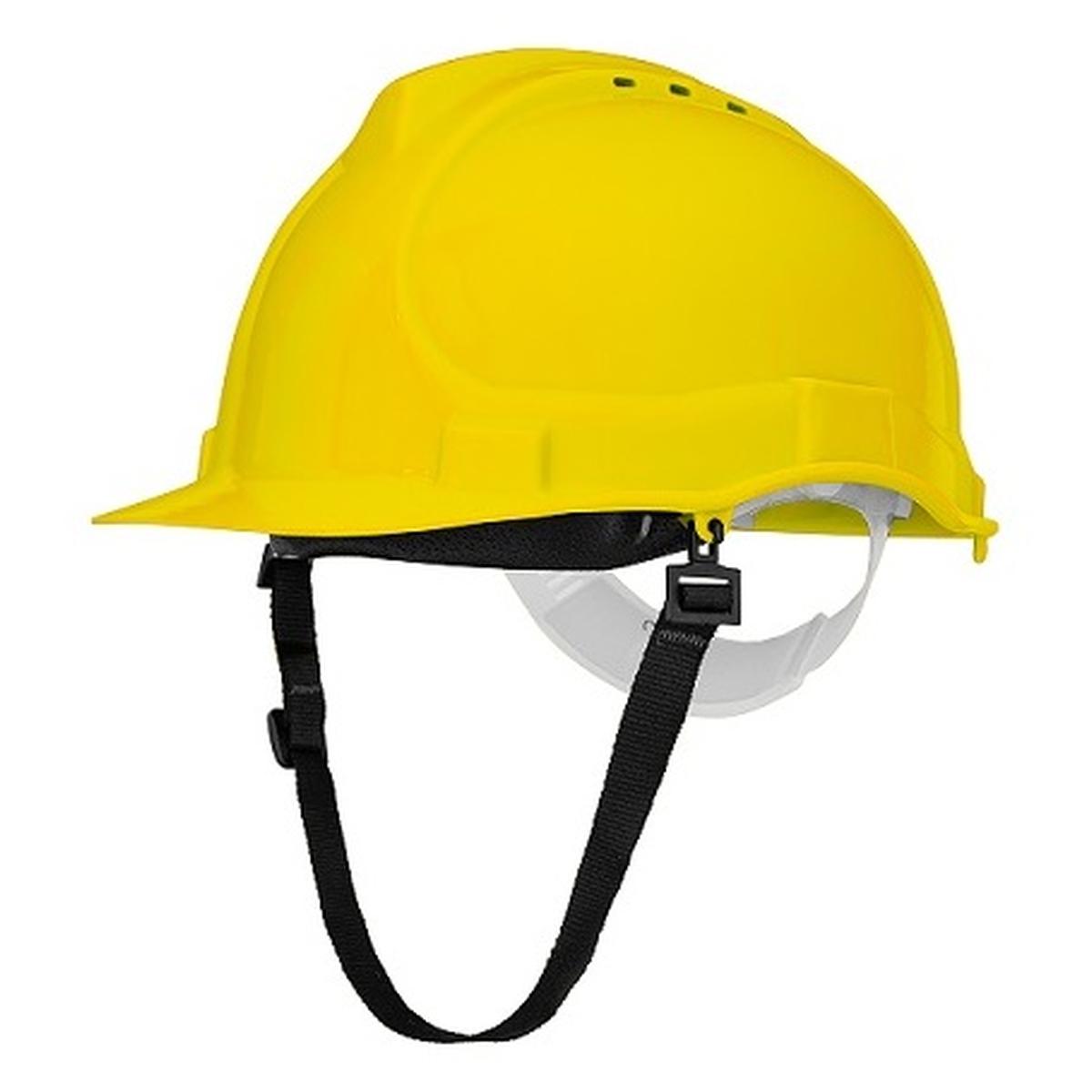 Hełm przemysłowy BRATEK-3 z paskiem ŻÓŁTY