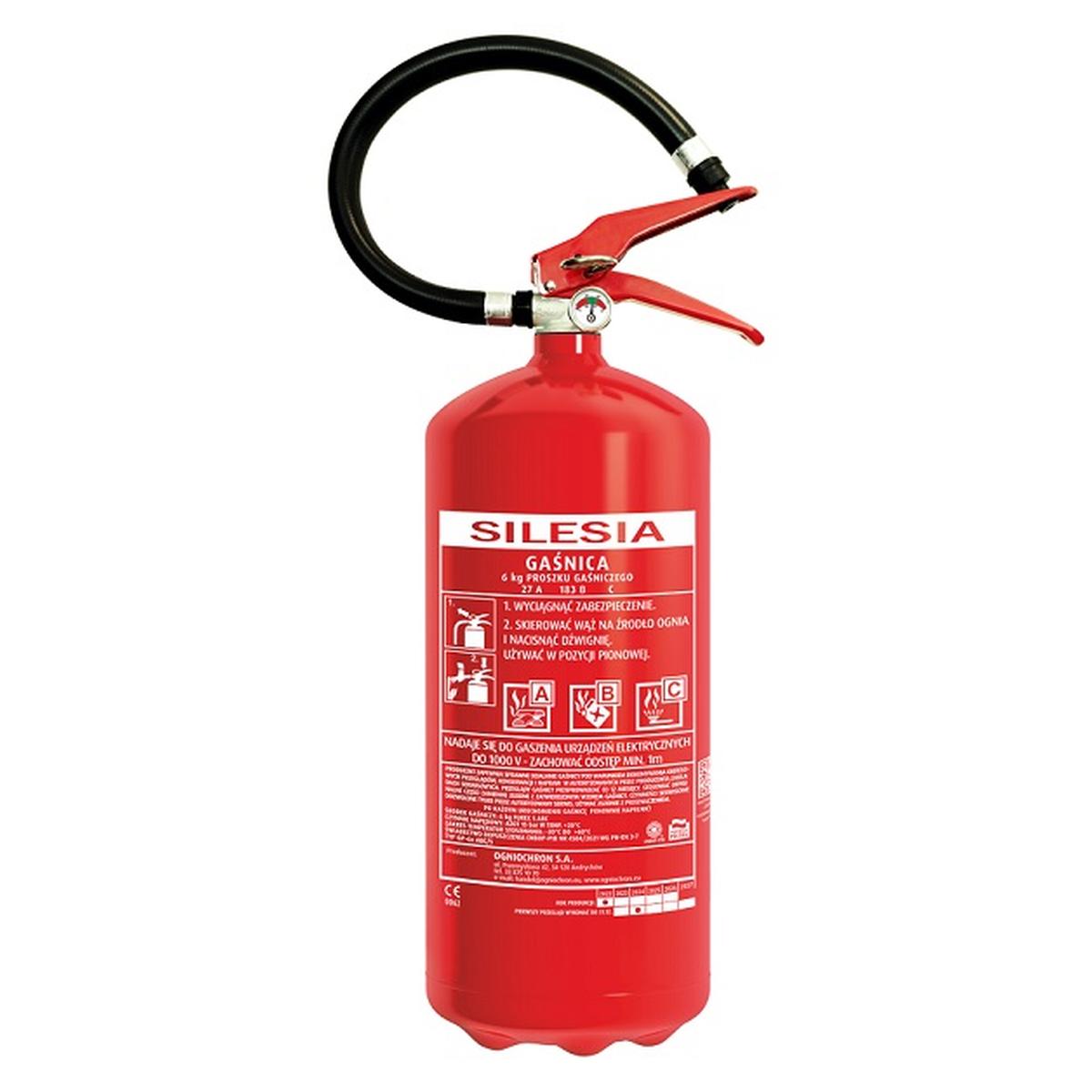 Gaśnica proszkowa 6kg GP-6x ABC SILESIA